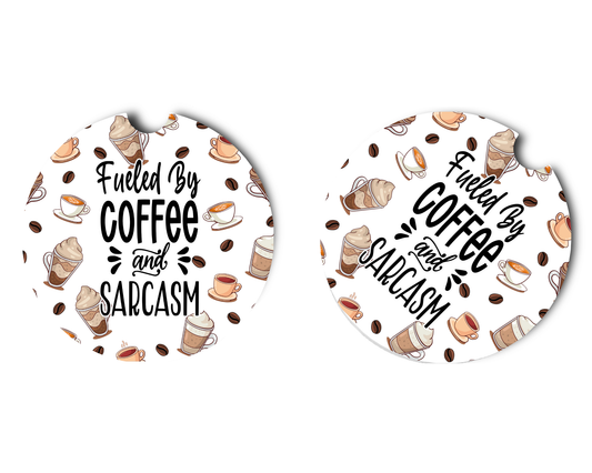 Car Coaster Fueled By Coffee and  Sarcasm