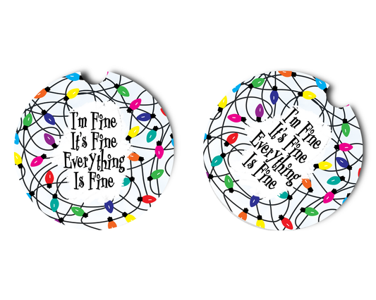 Car Coaster I'm Fine Holiday Lights