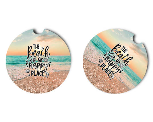 Car Coaster The Beach Is My Happy Place