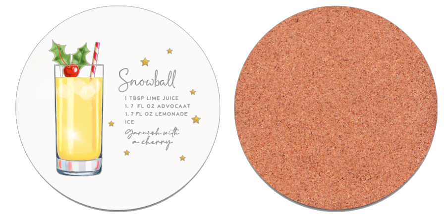 Coaster Snowball Cocktail