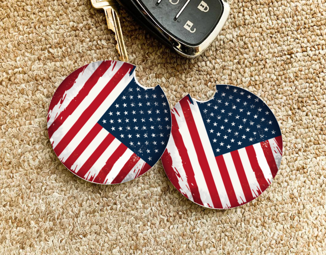 Car Coaster American Flag