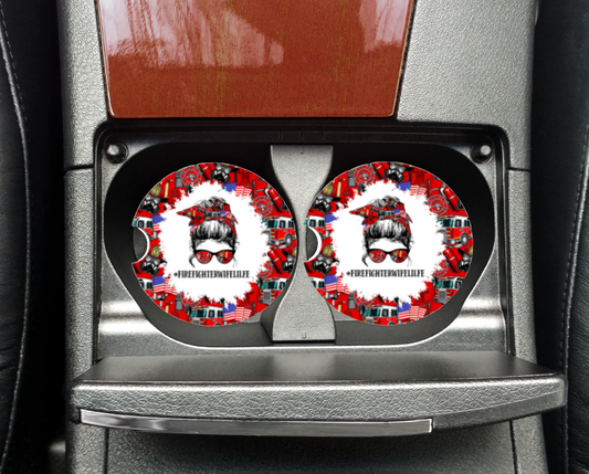 Car Coaster Firefighter Wife