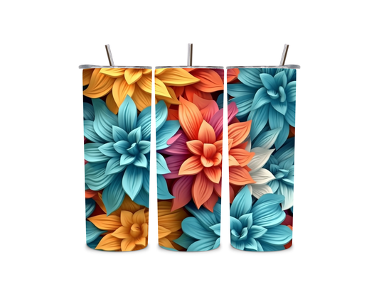 20oz Tumbler 3D floral
