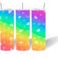 20oz Skinny Tumbler rainbow hearts