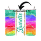 20oz Skinny Tumbler rainbow glitter - Personalized