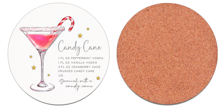 Coaster Candy Cane Cocktail
