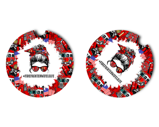 Car Coaster Firefighter Wife