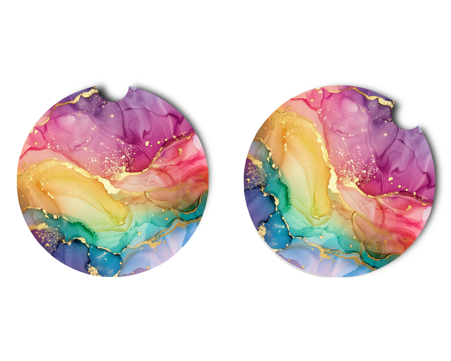 Car Coaster Rainbow Marble