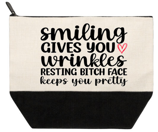 Cosmetic Bag Smiling Gives You Wrinkles