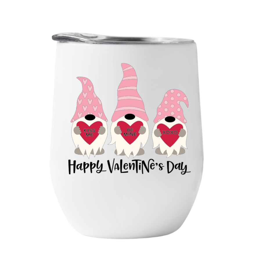 Wine Tumbler Gnome Valentines Day