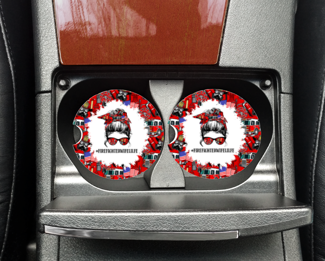 Car Coaster Firefighter Wife